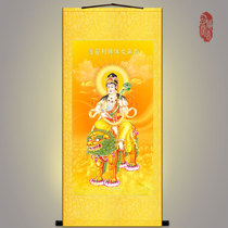 Huayan Sansheng Manjusri Bodhisattva Buddha statue hanging painting Buddha temple living room decoration painting hanging painting scroll painting scroll painting