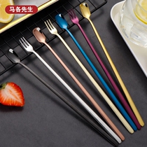 Mixing Rod 304 Stainless Steel Coffee Milk Milk Tea Shop Bar Spoon Mixing Spoon Long Handle Long Bar Spoon
