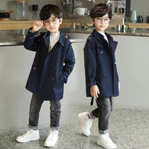 Boys autumn jacket 2021 new mid-day children Spring and Autumn plus velvet padded windbreaker childrens foreign boy tide
