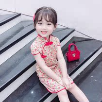Cheongsam womens summer childrens ancient 2021 new dress dress children Chinese style princess dress Western style Hanfu skirt
