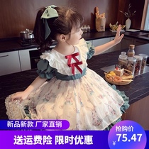 Lolita Dress Girls Summer Lolita Princess Dress Children Chiffon dress skirt 2021 new foreign style trend