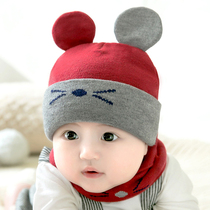 Baby hat autumn and winter 0-12 months male and female baby Princess wool cap baby warm cute scarf