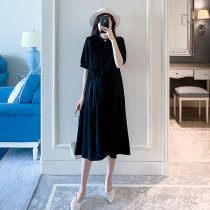 Pregnant women dress summer dress 2023 short sleeve snow spinning dress with thin Han texture can breastfeed thin chiffin medium skirt