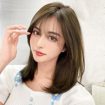 Wig womens short hair styling 2021 fashion new natural full head round face age reduction long hair wig set