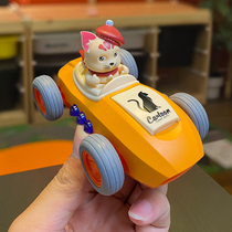 Childrens car toys fun barking cartoon cute pet alloy pullback inertial car lighting sound effect sports car boy 3