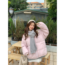 Pink cotton padded womens winter New thick double-faced padded jacket Korean version of small man warm coat loose milk yellow cotton coat