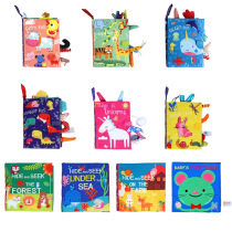 Baby early education cloth book can bite toy book can not tear baby cloth book tail sound paper book book story book