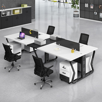 Longed desk 46 people simple modern office desk screen staff office table and chair combination