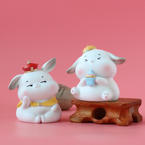 Rabbit doll palace style decorations new Chinese dining table small decoration Table Table girl heart ancient style bookshelf creative woman