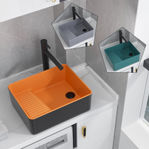 Taiwan basin ceramic laundry basin small mini balcony wash basin color single basin with washboard side water