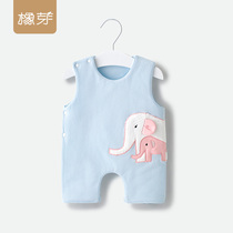 Oak Bud newborn with leg belly plus cotton thickened baby sleeping to prevent kicking in autumn and winter Belly Belly Belly