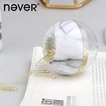 never marble series Apple paper clip Golden lock needle paper clip Return needle paper clip three pieces