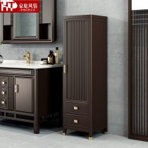 New Chinese bathroom side cabinet toilet solid wood storage storage cabinet toilet side cabinet floor space living room cabinet