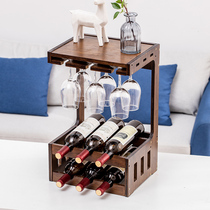 Red wine rack Wall Wall storage rack ornaments creative modern simple light luxury high-end red wine rack inclined with cup holder