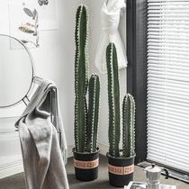 ins Nordic fake cactus simulation plant bonsai large cactus pillar green planting living room indoor floor decoration
