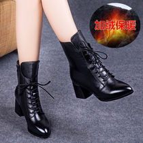 Autumn Winter Genuine Leather Dance Shoes Womens Square Dance Shoes Water Soldiers Dance Boots Dance Boots With Soft Bottom Jazz Boots