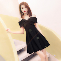 Small French dress evening dress women 2021 new autumn can wear high texture black dress