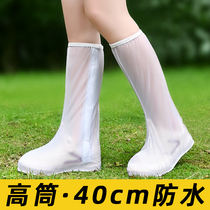 Rain Boots Summer mens and womens waterproof rain boots cover non-slip rain boots wear-resistant childrens high tube fashion outer wear galoshes lightweight water shoes