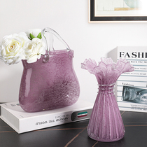 Vase ins Wind glaze handbag bag floral ornaments Nordic style light luxury living room restaurant hydroponic flower arrangement