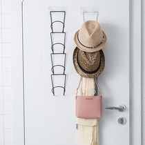 Simple door hat storage artifact Creative multi-function shelf Hanging hat hook household entrance coat rack