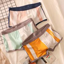 Underpants mens underwear mens boxer cotton youth summer breathable sexy tight boy personality four-corner pants