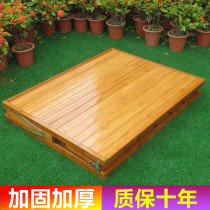 Bamboo bed foldable sheets Double bamboo nap Household simple small bed Portable marching solid wood bed Wooden bed