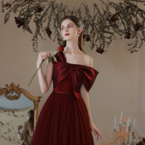 Gown Dress Light Extravaganza Luxury high-end design Sensation Red Fairys Annual Dinner Meeting Dinner Meeting Wedding Bride to Toast Toast