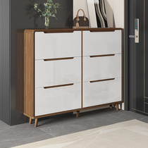Pure solid wood ultra-thin bucket shoe cabinet home door outdoor aisle elevator corridor with paint 25cm cabinet