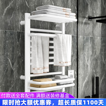 Punch-free punch-free intelligent electric heat bath towels towel rack bathroom rack wall-mounted