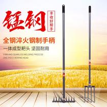 Agricultural tools for land reclamation and turning Earth large iron fork grass agricultural tools all steel fork iron rake weeding
