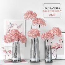 Hydrangea bouquet Large immortal flower bouquet Dried flowers Real flowers Natural dried flower bouquet Home furnishings plus vase set