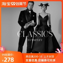 Studio theme new wedding dress black suspender backless puffy dress photography tour Hepburn Photo dress