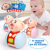  Electric pig tumbler toy baby with music Childrens puzzle luminous laugh bite-resistant early education machine