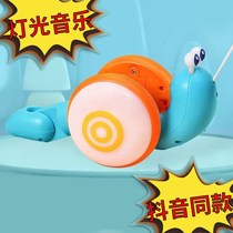 Childrens drawstring toy Baby toddler drag lead rope Snail baby pull line fiber rope Electric music boy girl