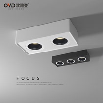 Bright downlight minimalist double-headed bile light led rectangular three-head anti-glare spotlight ceiling living room without main light