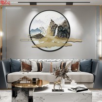 New Chinese wall decoration pendant living room sofa background wall hanging decoration wrought iron landscape with lamp restaurant porch hanging painting