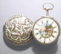 Antique collection pocket watch clock edge fuze metal fine metal sliver silver dial retro pocket watch antique