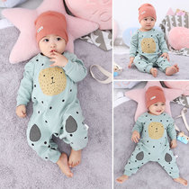 Baby Conjoined Clothes Spring Autumn Clothes Pure Cotton 3 Women 4 Months Suit Male Baby Khae Freshmen Hit Bottom Super Cute Spring Clothing