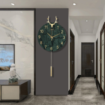 Nordic wall clock living room home fashion simple light luxury wall clock creative deer head art quartz clock Net Red Watch