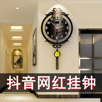 New Chinese fashion clock clock living room modern simple creative personality hanging watch Chinese style mute atmospheric home