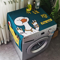 Cartoon net red refrigerator tablecloth waterproof and anti-scalding microwave oven cover towel fabric Bathroom balcony washing machine cover cloth
