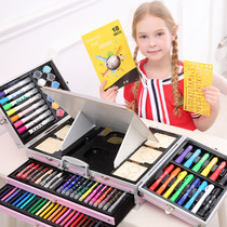 Childrens stationery set Learning gifts for primary school students painting supplies Brush small boys and girls kindergarten watercolor pen Childrens birthday creative send school childrens holiday gifts Prize package