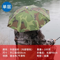 Fishing head umbrella Outdoor sunscreen cap Fishing umbrella Head umbrella cap rainproof large tea picking mens hat umbrella creative