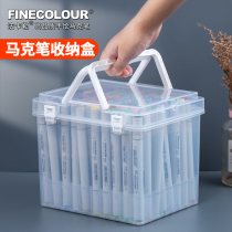 FINECOLOUR Fakal Transparent Pen Case Portable Plastic Mark Pen Case Large Capacity Multi-function Box 60 80 Mark Pen Portable Box