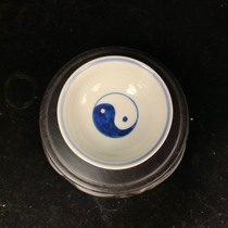 Jingdezhen stock factory goods porcelain 80s hand-painted blue and white Bagua Teacup Teacup stock collection fidelity