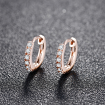 18K platinum earrings AU750 gold earrings women imported Mosa diamond rose gold earrings ear bone nail single