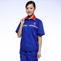 Gas station anti-static work clothes reflective clothing Sinopec gas station blue spring and autumn suit clothes can be customized