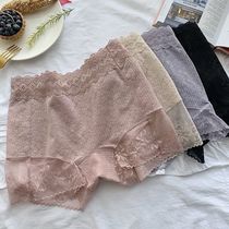 Ladys underwear spring autumn new lace high waist collection and hip anti-walking light safety pants not curled and breathable flat angle pants