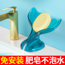 Soap box soap shelf punch-free suction cup wall-mounted new creative drain household toilet artifact