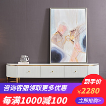 Nordic light lavish rear modern marble tea table TV cabinet portfolio Small family type ins-in-style living-room modern minimis